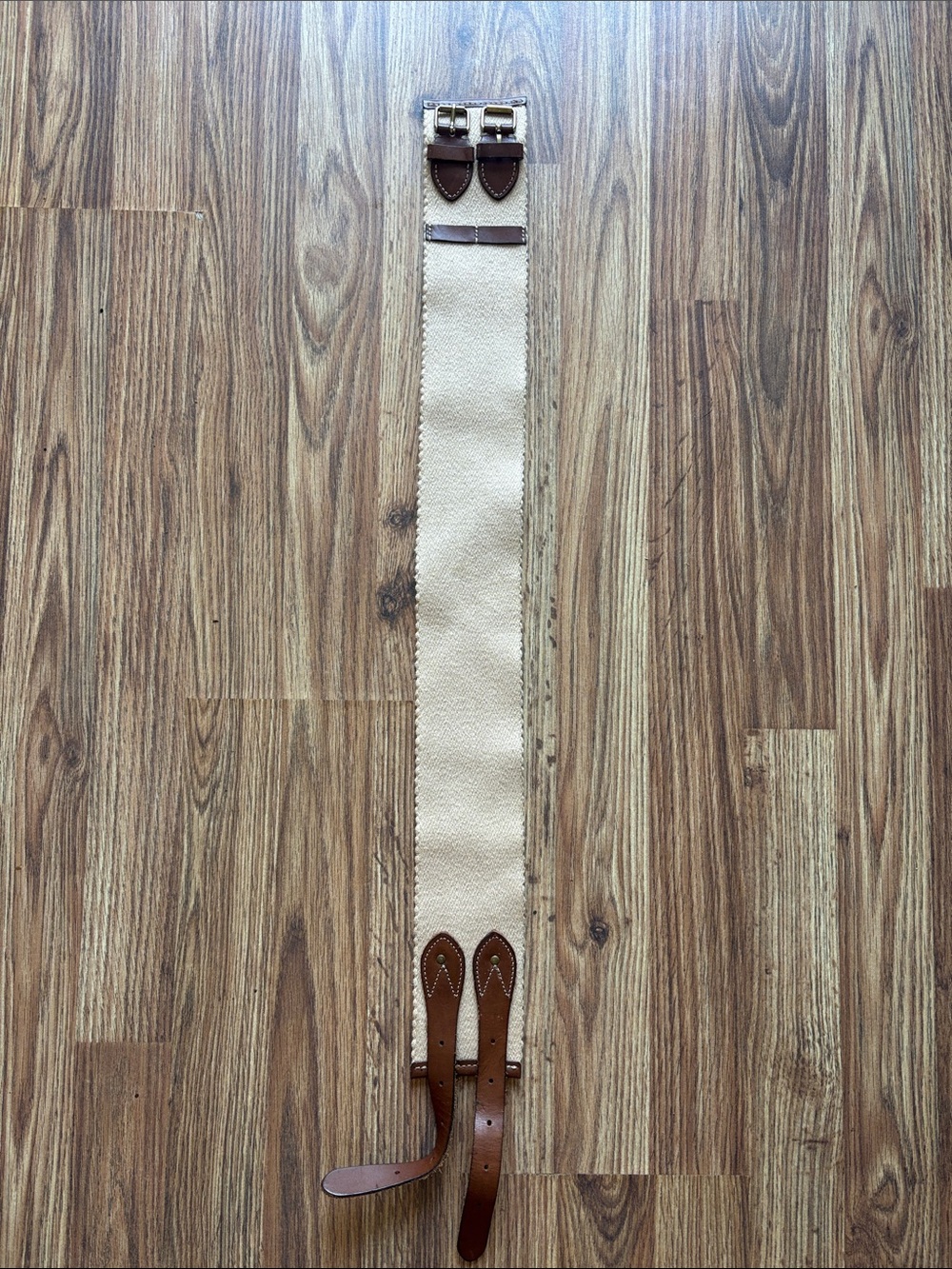 J.Crew Saddle Cotton/Leather Belt - Picture 2 of 3